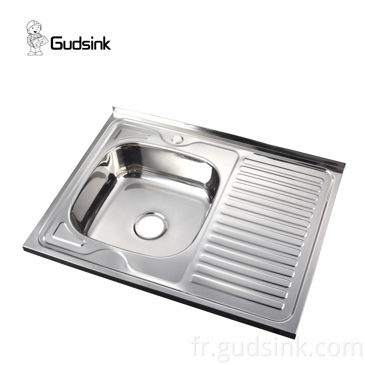 stainless steel sink with bronze faucet